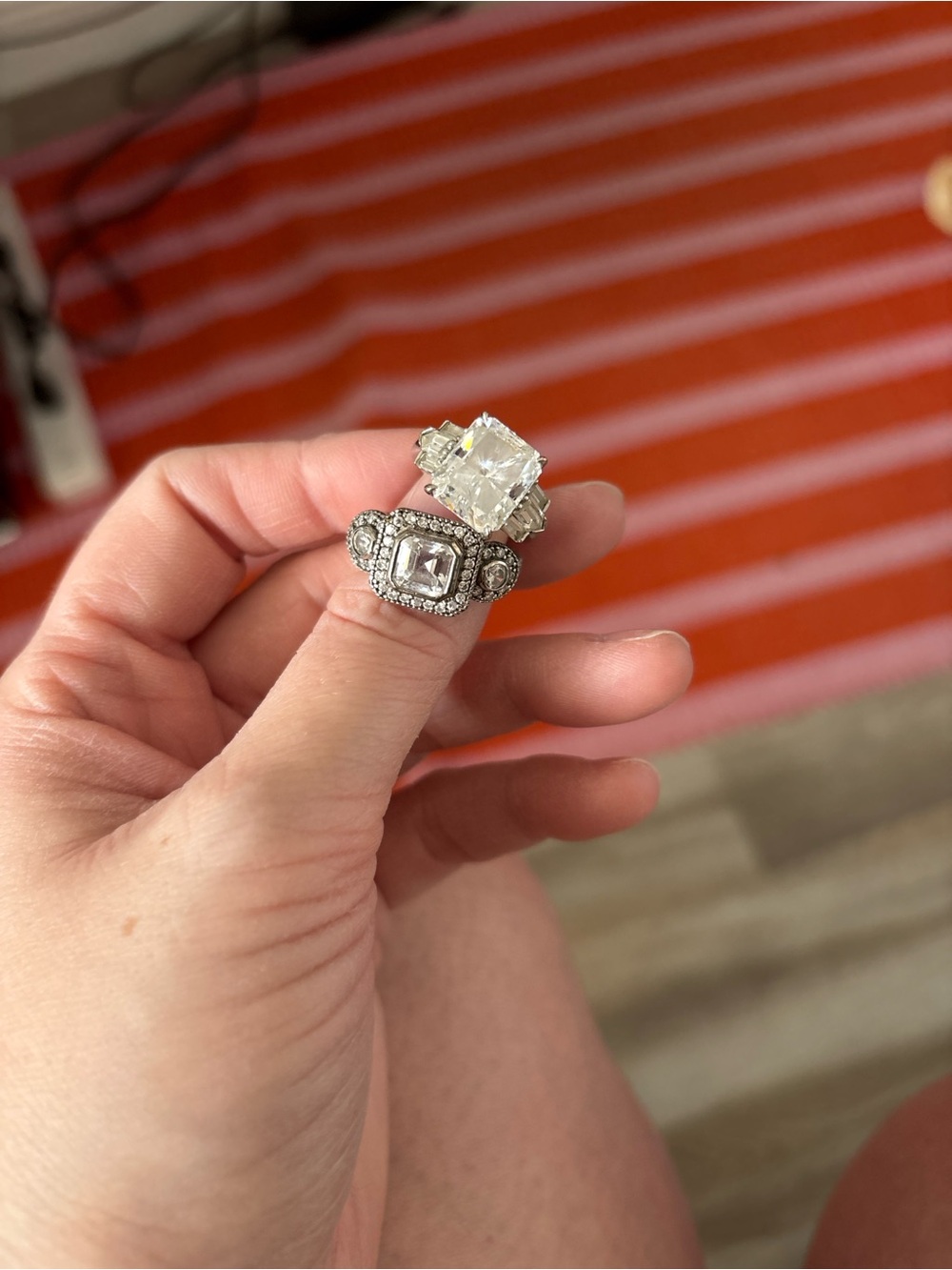 Sterling Silver Clear Crystal Cocktail Ring - Timeless Sparkle